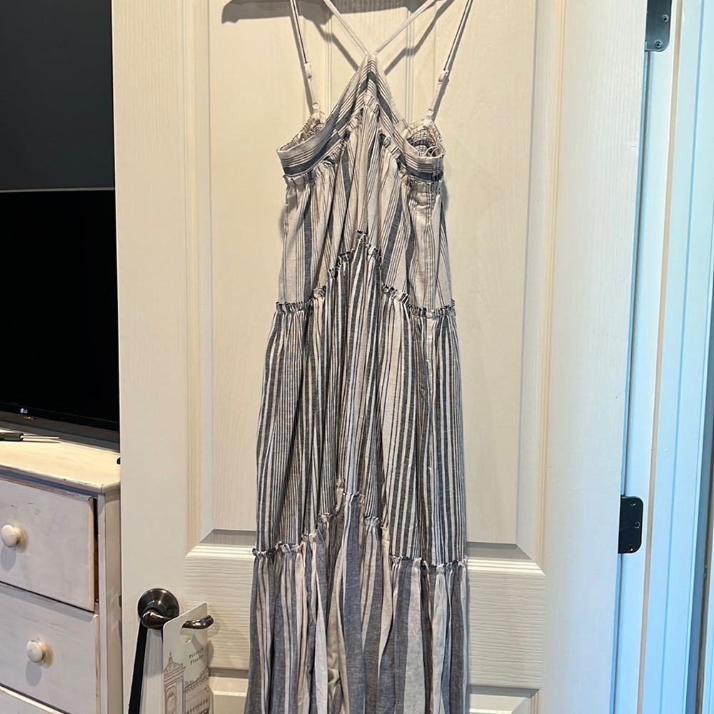 Jcrew summer cotton dress, blu and white stripe, size small